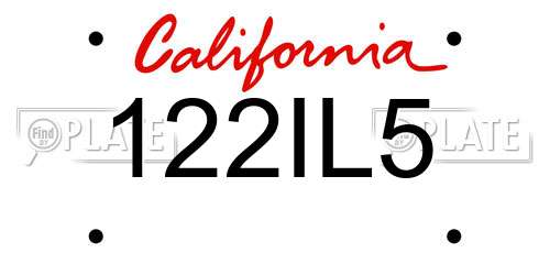 122IL5 California License Plate
