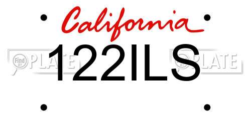 122ILS California License Plate