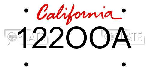 122OOA California License Plate