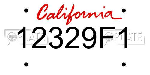 12329F1 California License Plate