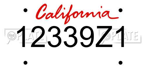 12339Z1 California License Plate