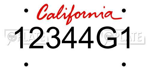 12344G1 California License Plate