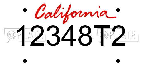 12348T2 California License Plate