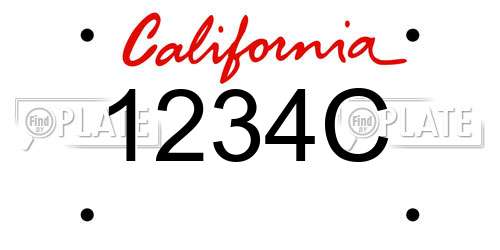 1234C California License Plate