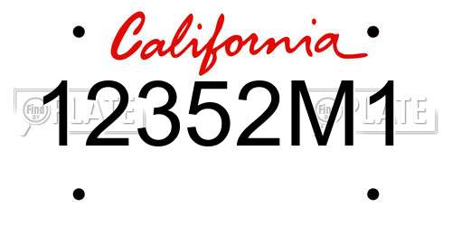 12352M1 California License Plate