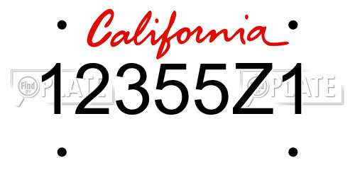 12355Z1 California License Plate