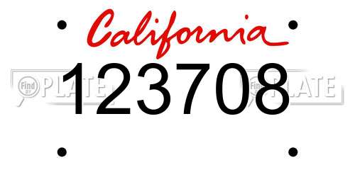 123708 California License Plate