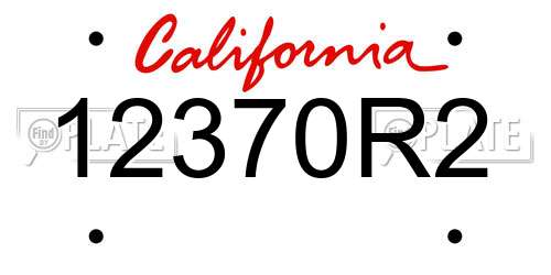 12370R2 California License Plate