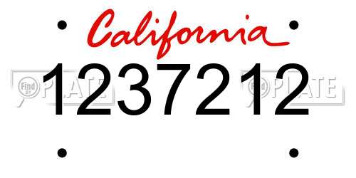 1237212 California License Plate