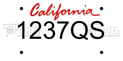 1237QS California License Plate