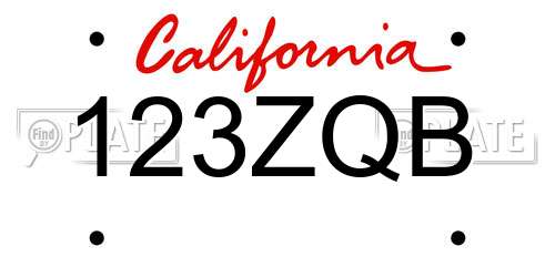 123ZQB California License Plate