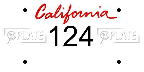 124 California License Plate
