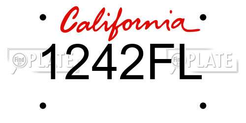 1242FL California License Plate