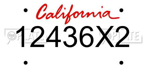 12436X2 California License Plate