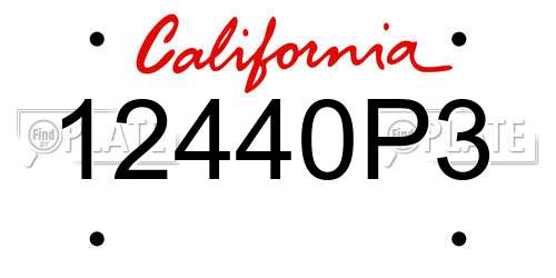 12440P3 California License Plate