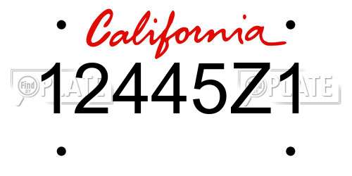 12445Z1 California License Plate