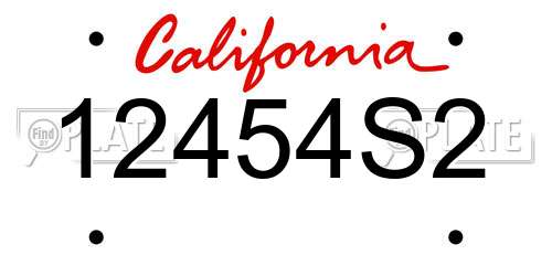 12454S2 California License Plate