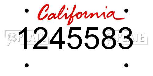 1245583 California License Plate