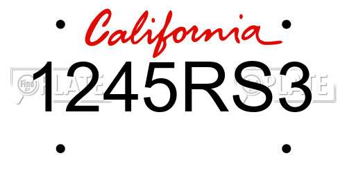 1245RS3 California License Plate