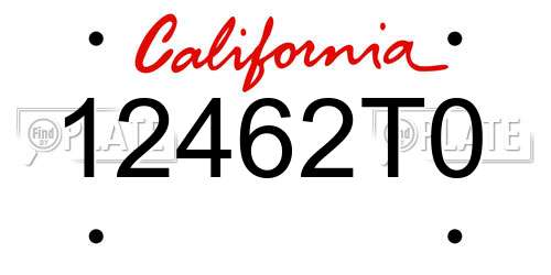 12462T0 California License Plate