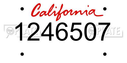 1246507 California License Plate