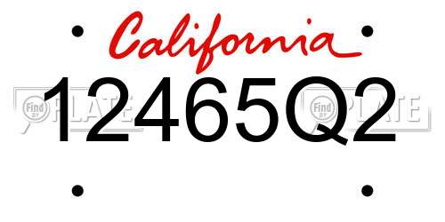 12465Q2 California License Plate