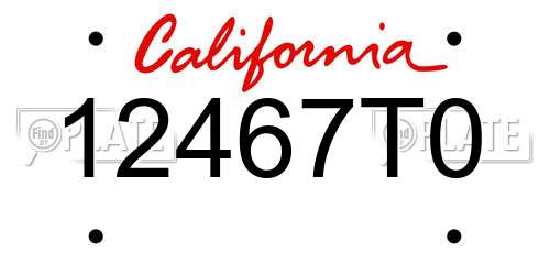 12467T0 California License Plate
