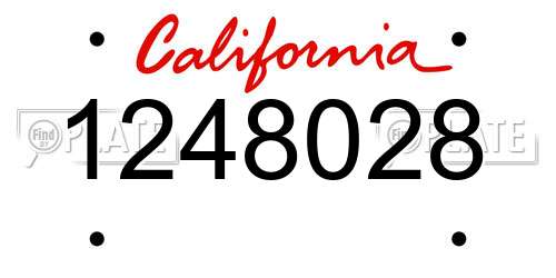 1248028 California License Plate