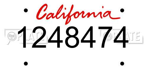 1248474 California License Plate