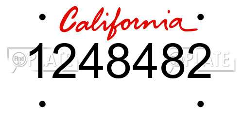 1248482 California License Plate