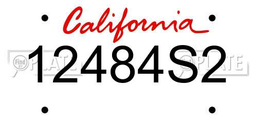 12484S2 California License Plate
