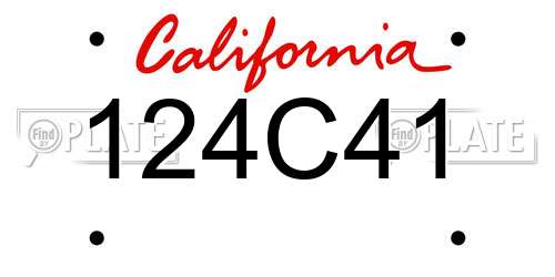 124C41 California License Plate
