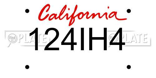 124IH4 California License Plate