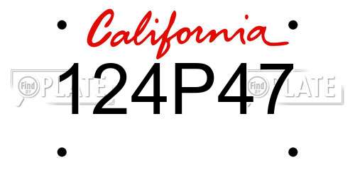 124P47 California License Plate