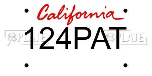 124PAT California License Plate