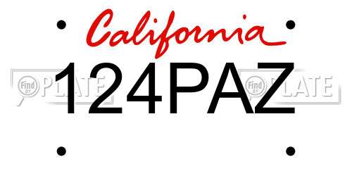 124PAZ California License Plate