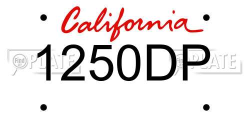 1250DP California License Plate