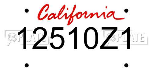12510Z1 California License Plate