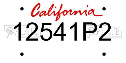 12541P2 California License Plate
