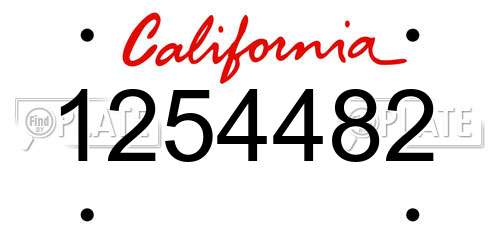 1254482 California License Plate
