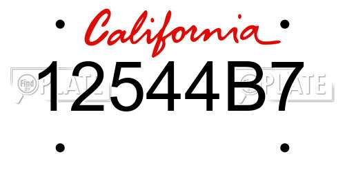 12544B7 California License Plate