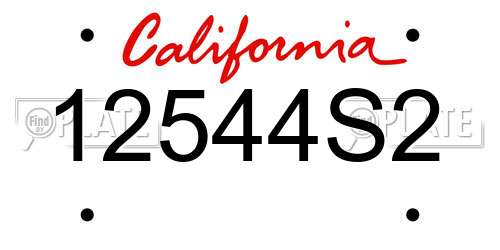 12544S2 California License Plate