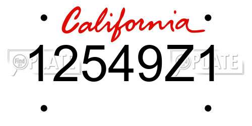 12549Z1 California License Plate