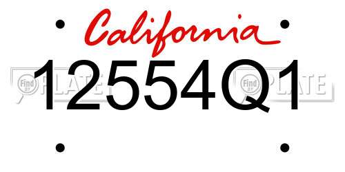 12554Q1 California License Plate