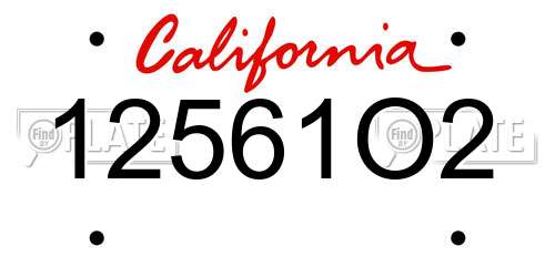 12561O2 California License Plate