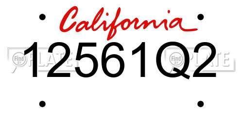 12561Q2 California License Plate