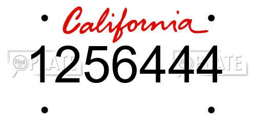 1256444 California License Plate