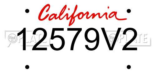 12579V2 California License Plate
