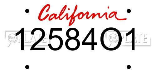 12584O1 California License Plate