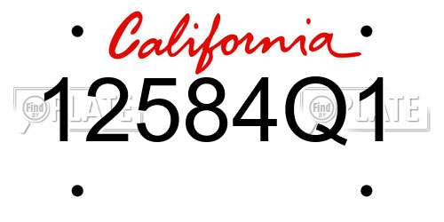 12584Q1 California License Plate